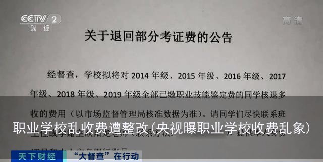 职业学校乱收费遭整改(央视曝职业学校收费乱象)